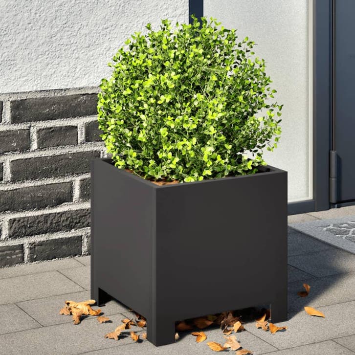 vidaXL Plantenbak 30x30x30 cm staal zwart, Tuin en Terras, Bloempotten, Nieuw, Verzenden
