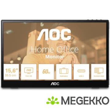 AOC Basic-line T2 16T3EA 15.6  Full HD Portable IPS Monitor, Computers en Software, Monitoren, Verzenden, Nieuw
