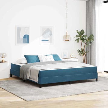 vidaXL Boxspring bed met matras Donkerblauw 180 x 200 cm, Verzenden, Nieuw