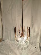 Lustre - Laiton - Lampe en laiton et verre de Murano