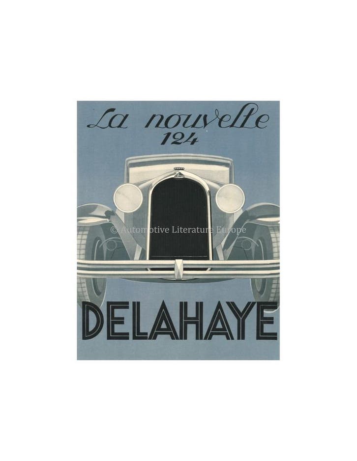 1933 DELAHAYE 124 LEAFLET FRANS, Verzamelen, Automerken, Motoren en Formule 1, Ophalen of Verzenden