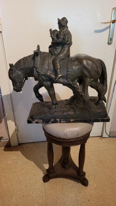 After Richard Aurili (1834-1914) - sculptuur, Childrens, Antiquités & Art, Antiquités | Céramique & Poterie