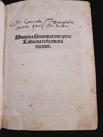 Cagnazzo, Giovanni - Summa Summarum quae Tabiena reformata