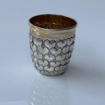 Tasse - Argent 800 - Silver Heartcup Antik, Antiek en Kunst