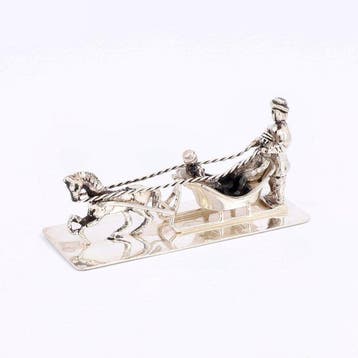 H. Looren de Jong - Paardenslede - Figurine - Argent 835, Antiek en Kunst