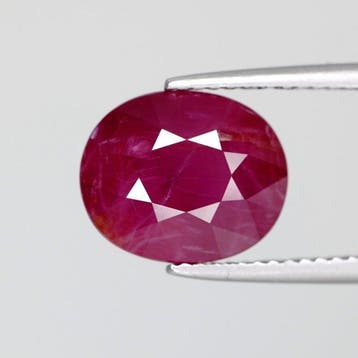 Zonder minimumprijs - 1 pcs Rood Robijn - 5.08 ct - Lotus, Handtassen en Accessoires, Edelstenen, Nieuw