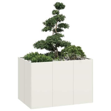 vidaXL Plantenbak 120x80x80 cm staal wit, Tuin en Terras, Bloempotten, Verzenden, Nieuw
