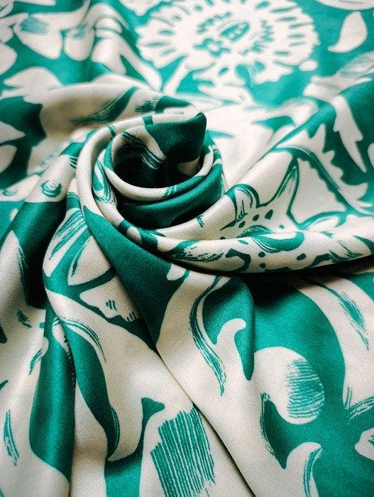 B233 - 600 x 150 cm - Bellissimo Rasatello in puro cotone, Antiquités & Art, Tapis & Textile