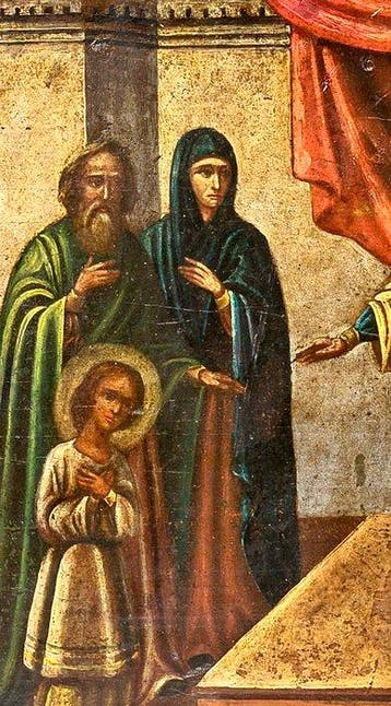 Icoon - Opdracht van Maria in de tempel - Hout - Rusland