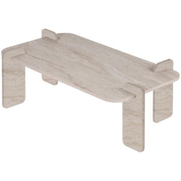 Evila Modern Coffee Table, Travertine Color, 147 X 35 X 87, Verzenden, Nieuw, 50 tot 100 cm, Scandinavisch