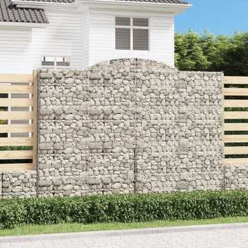 vidaXL Schanskorven 5 st gewelfd 300x50x220/240 cm ijzer, Jardin & Terrasse, Verzenden