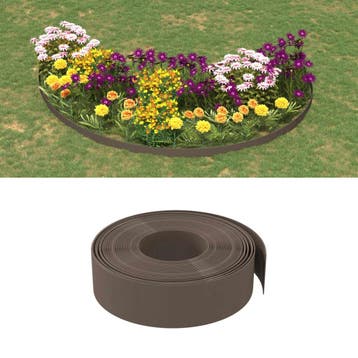 vidaXL Tuinranden 2 st 10 m 15 cm polyetheen bruin, Verzenden, Nieuw