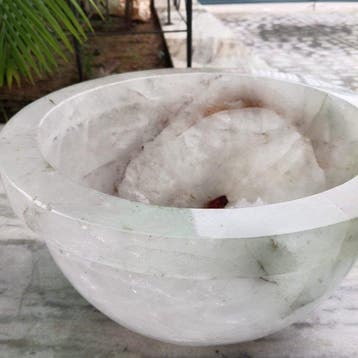 Quartz cristal de roche (cristal de roche) Bol - Hauteur :