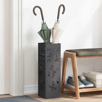 vidaXL Regen Paraplu Stand met opslag Zwart 15,5 x 15,5 x 49, Verzenden, Nieuw
