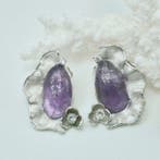 Argent - Boucles doreilles - AMÉTHYSTE NATURELLE