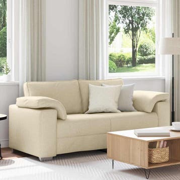 vidaXL Loveseat Crème 180 cm Stof, Verzenden, Nieuw
