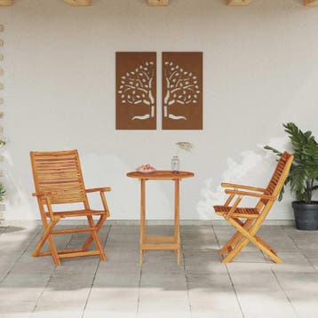 vidaXL Opvouwbare Bistroset 3 st Bruin Massief Acacia Hout, Verzenden