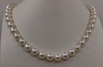 Halsketting ALGT Gecertificeerde Akoya Parels - 8,5 × 9,0 mm, Nieuw
