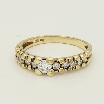 Bague - 14 carats Or jaune Diamant (Naturelle), Handtassen en Accessoires, Ringen, Nieuw