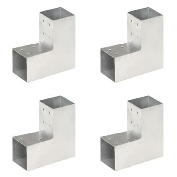 vidaXL Paalverbindingen 4 st L-vorm 81x81 mm gegalvaniseerd, Tuin en Terras, Verzenden, Nieuw