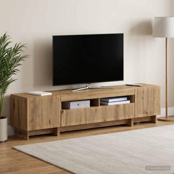 vidaXL 5-delige LED TV-kast Artisanaal eiken Bewerkt hout, Huis en Inrichting, Kasten |Televisiemeubels, Verzenden, Nieuw