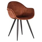 Stoelen | FIONA |  Fluweel/Metaal | Rust |  Zwarte Poten |, Verzenden, Nieuw in verpakking