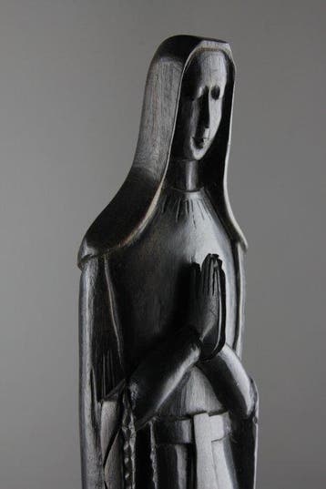 Snijwerk, African Modernist Praying Madonna - 47 cm - Hout, Antiek en Kunst