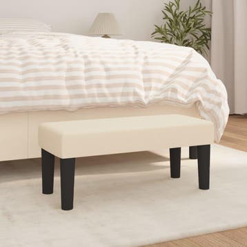 vidaXL Bankje 70x30x30 cm stof crèmekleurig, Verzenden, Nieuw