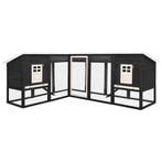 vidaXL Konijnenhok voor buiten met ren massief vurenhout, Dieren en Toebehoren, Verzenden, Nieuw