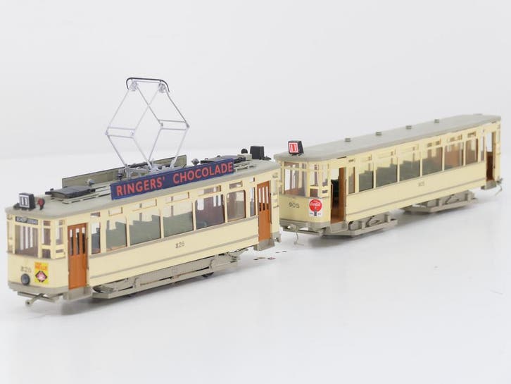 Fairfield tram set type 800 en 900 met Ringers chocolade..., Hobby & Loisirs créatifs, Trains miniatures | HO, Enlèvement ou Envoi