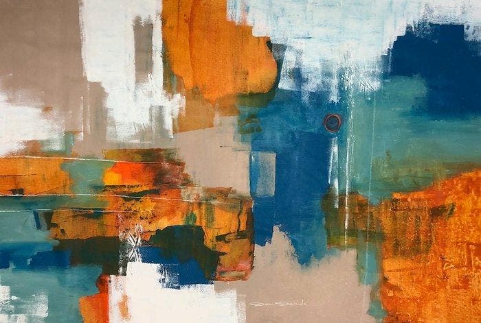 Dam Domido - Sun-150 x 100 cm, Antiquités & Art, Art | Peinture | Moderne