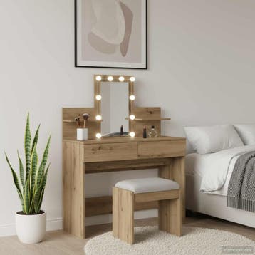 vidaXL Kaptafel Artisan Eiken 100 x 40 x 130 cm Bewerkt hout, Verzenden, Nieuw