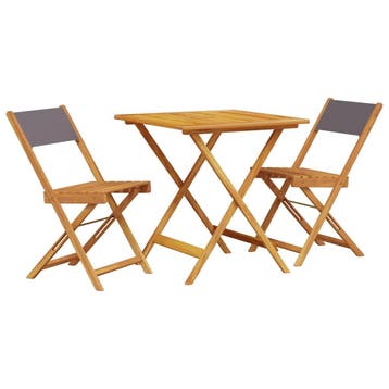 vidaXL 3-delige Bistroset stof en massief hout, Verzenden
