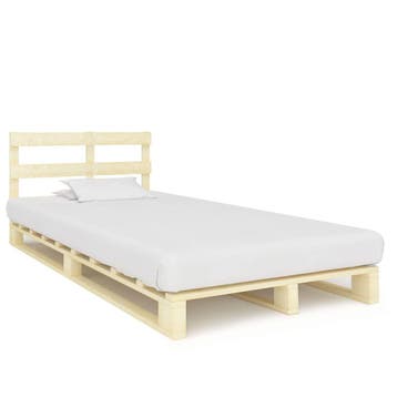 vidaXL Bedframe pallet massief grenenhout 120x200 cm, Verzenden, Nieuw