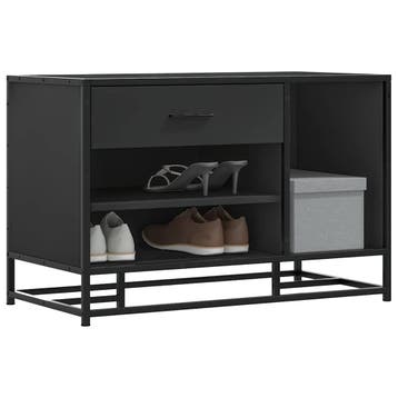 vidaXL Schoenenbank 80x40x53,5 cm bewerkt hout en metaal, Verzenden