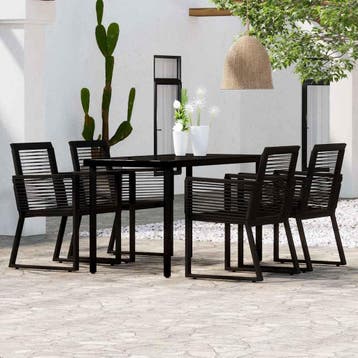 vidaXL 5-delige Tuinset zwart, Verzenden, Nieuw, Tuinset