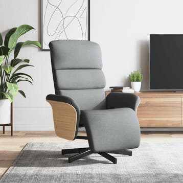 vidaXL Fauteuil verstelbaar met voetensteun stof lichtgrijs, Huis en Inrichting, Fauteuils, Verzenden, Nieuw