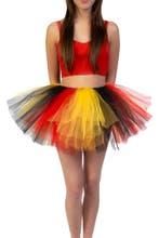 Korte Tutu Zwart Geel Rood Tule Rokje L XL XXL Belgische Vla, Kleding | Dames, Ophalen of Verzenden, Nieuw