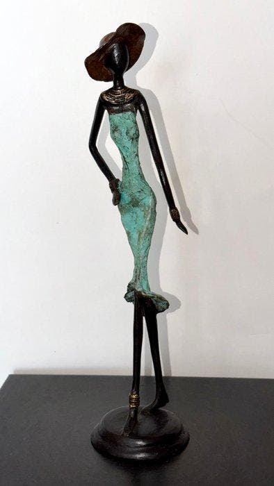 Derme Abdoulaye - sculptuur, Sculpture en bronze –, Antiek en Kunst, Curiosa en Brocante