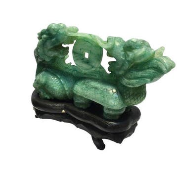 Draak met tartadrago Feng Shui - Aventurijn - China - 20e
