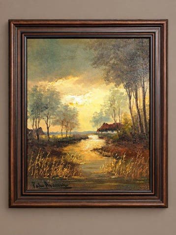 Peter Brouwer (1935-2010) - Boerderij aan de vaart