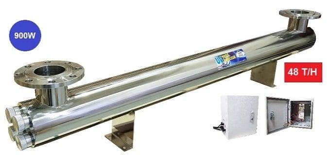 Uv-c filter RVS 900w lamp 4 flens 48000l/u, Tuin en Terras, Waterpompen, Ophalen of Verzenden