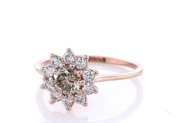 Zonder minimumprijs - Ring - 14 karaat Roségoud - 0.79ct.