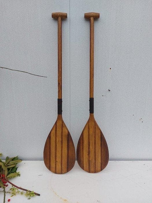 Roeispanen en peddels (2) - Hout, Antiquités & Art, Curiosités & Brocante