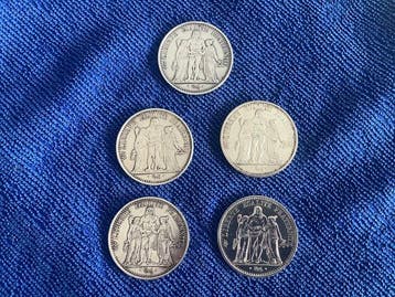 Frankrijk. 10 Francs 1965 Hercule (5 munten)