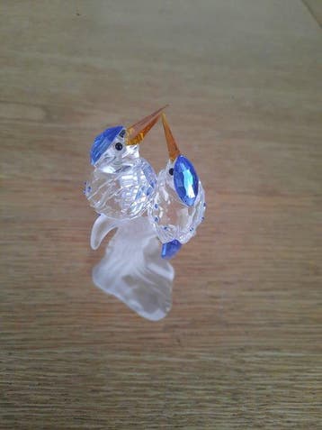 Swarovski - Beeldje - Ijsvogels - Kristal, Antiek en Kunst