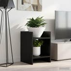 vidaXL Plantenstand met plank 2 pcs Zwarte Eik 30 x 30 x 40, Verzenden