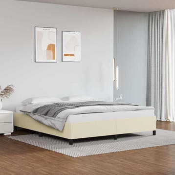 vidaXL Bedframe kunstleer crèmekleurig 180x200 cm, Verzenden, Nieuw