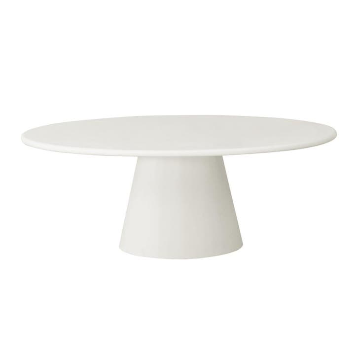 Eettafel Ovaal Maya Microcement Kegelpoot 200 cm Wit, Huis en Inrichting, Tafels | Eettafels, Nieuw, Overige houtsoorten, Ovaal