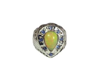 Sans prix de réserve - Bague Argent Opale - Tanzanite